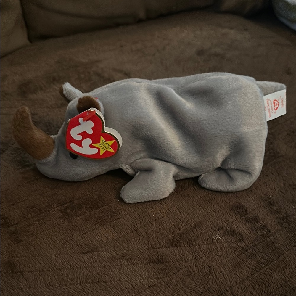 Ty Plush Toy Trio - Blue, Gray, Cream - Picture 2 of 4